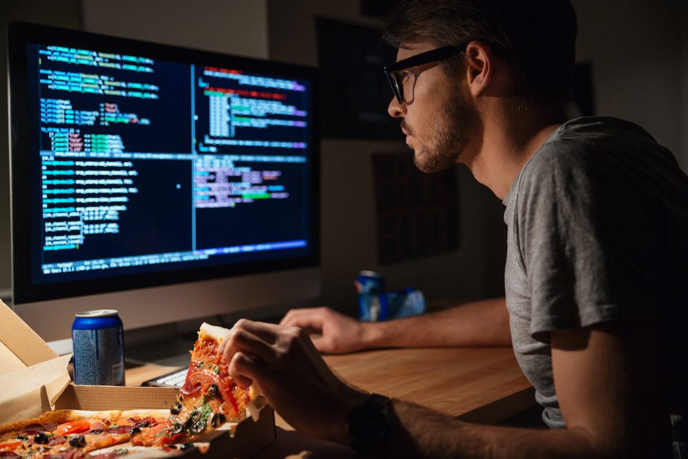 Person looking at screen